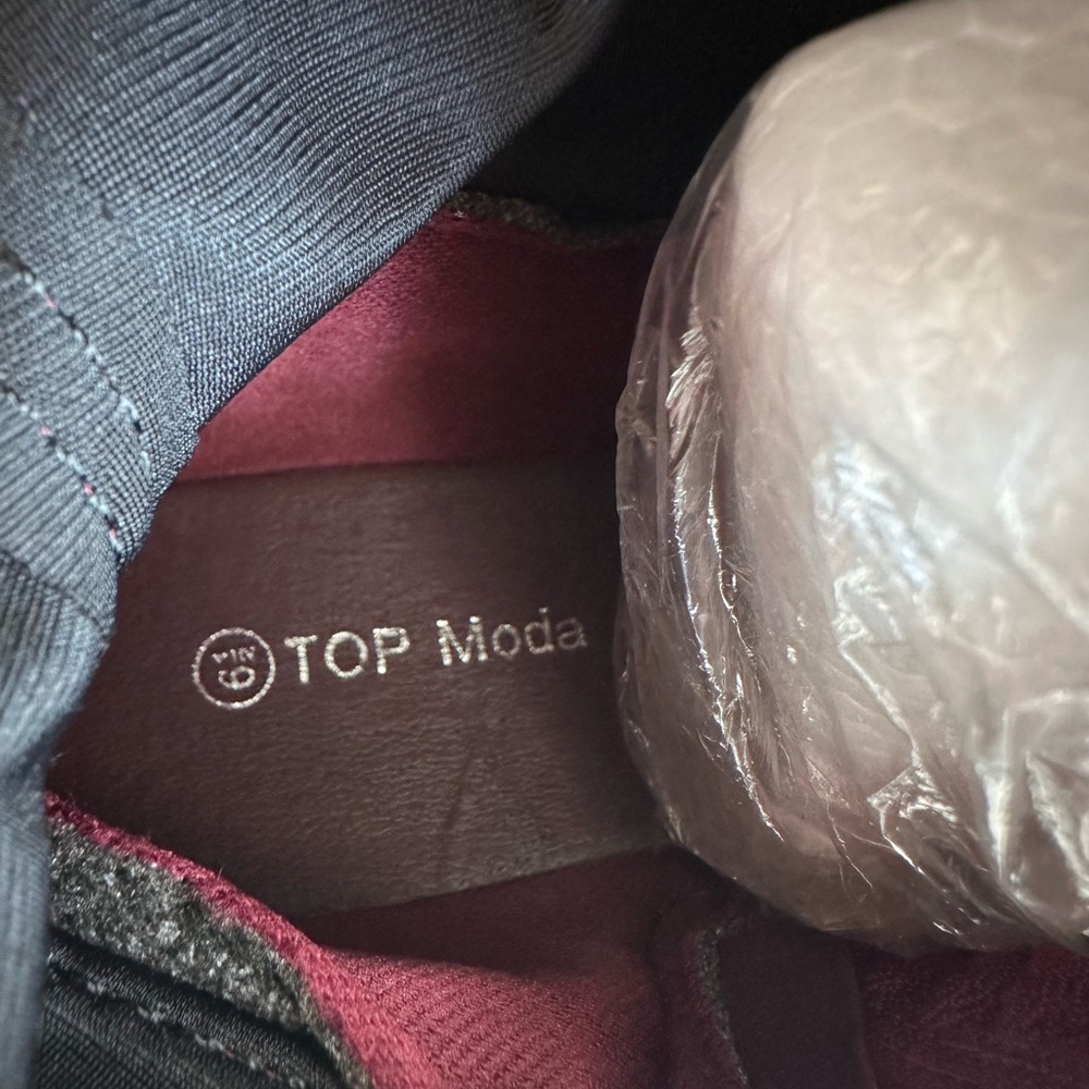 New TOP Moda Wine Microsuede Over The Knee Flat Boots Women’s 6.5 - Picture 12 of 14